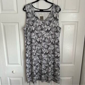 NWT J Jill Wearever Collection Womens Midi Dress Size XL Pineapples Vacation